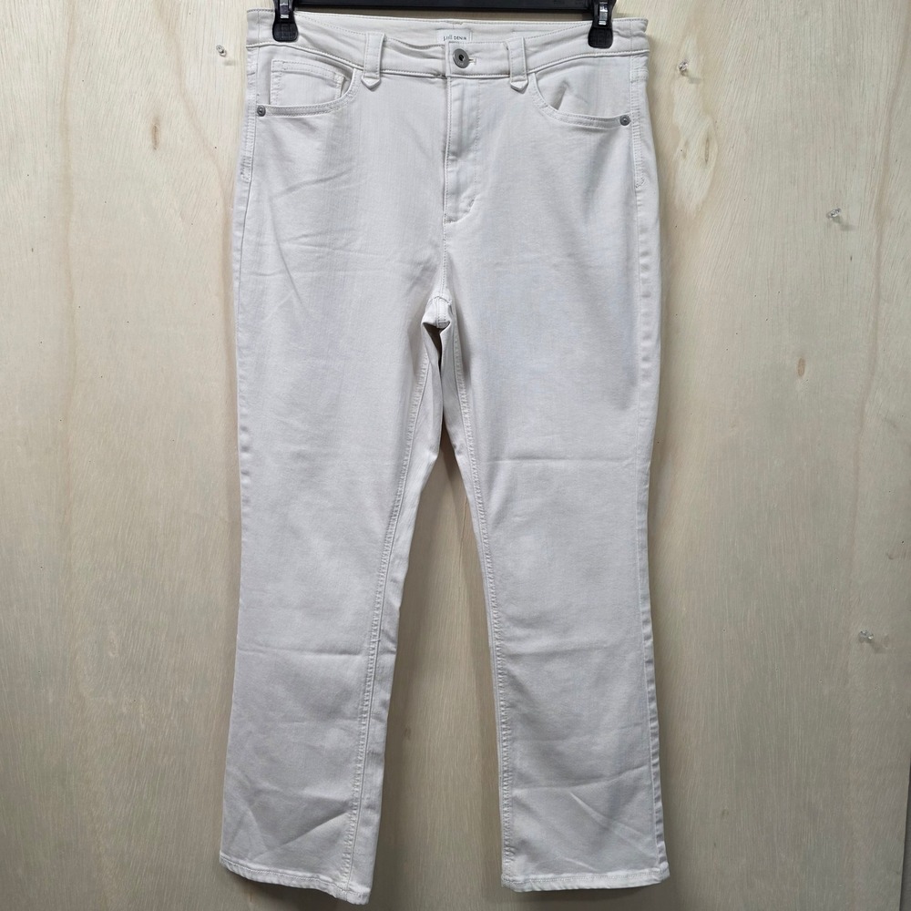J. Jill Denim Demi Boot Cut Ankle Jeans Off-White Cream Size 10 RN 97641